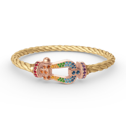 [Kismet Jewels ]FORCE LARGE HORSESHOE  COLORED DIAMOND BRACELET ROSE GOLD