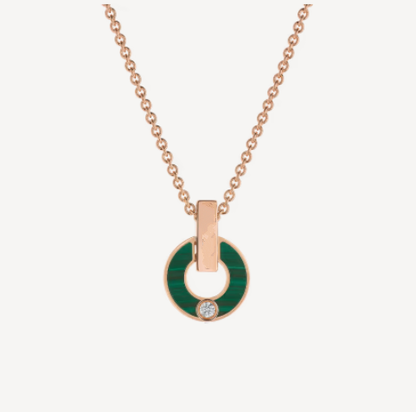 [Kismet Jewels ]GARI NECKLACE PINK GOLD MALACHITE