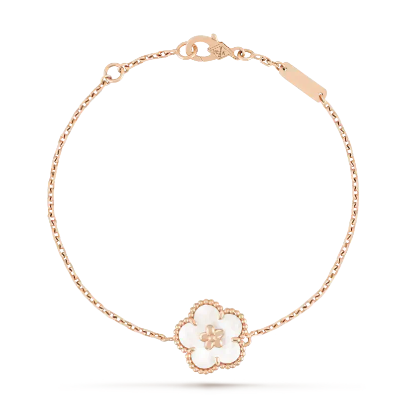 [Kismet Jewels ]LUCKY WHITE MOP PLUM BLOSSOM  BRACELET
