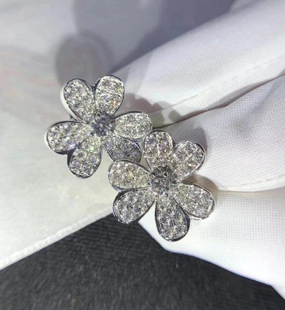 [Kismet Jewels ]FRIVOLE SILVER FLOWER DIAMOND EARRINGS