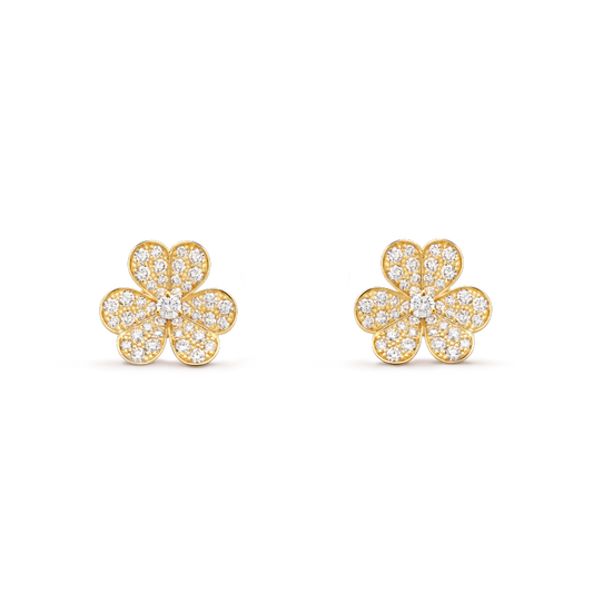 [Kismet Jewels ]FRIVOLE GOLD FLOWER DIAMOND EARRINGS