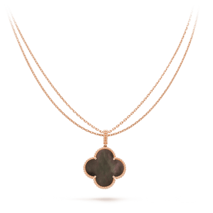 [Kismet Jewels ]CLOVER 25MM GOLD DARK MOP BIG CLOVER NECKLACE
