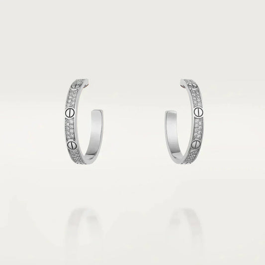 [Kismet Jewels ]LOVE DIAMOND SILVER HOOP EARRINGS