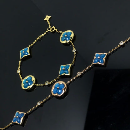 [Kismet Jewels ]STAR AND SUN 4 MOTIF BLUE BRACELET