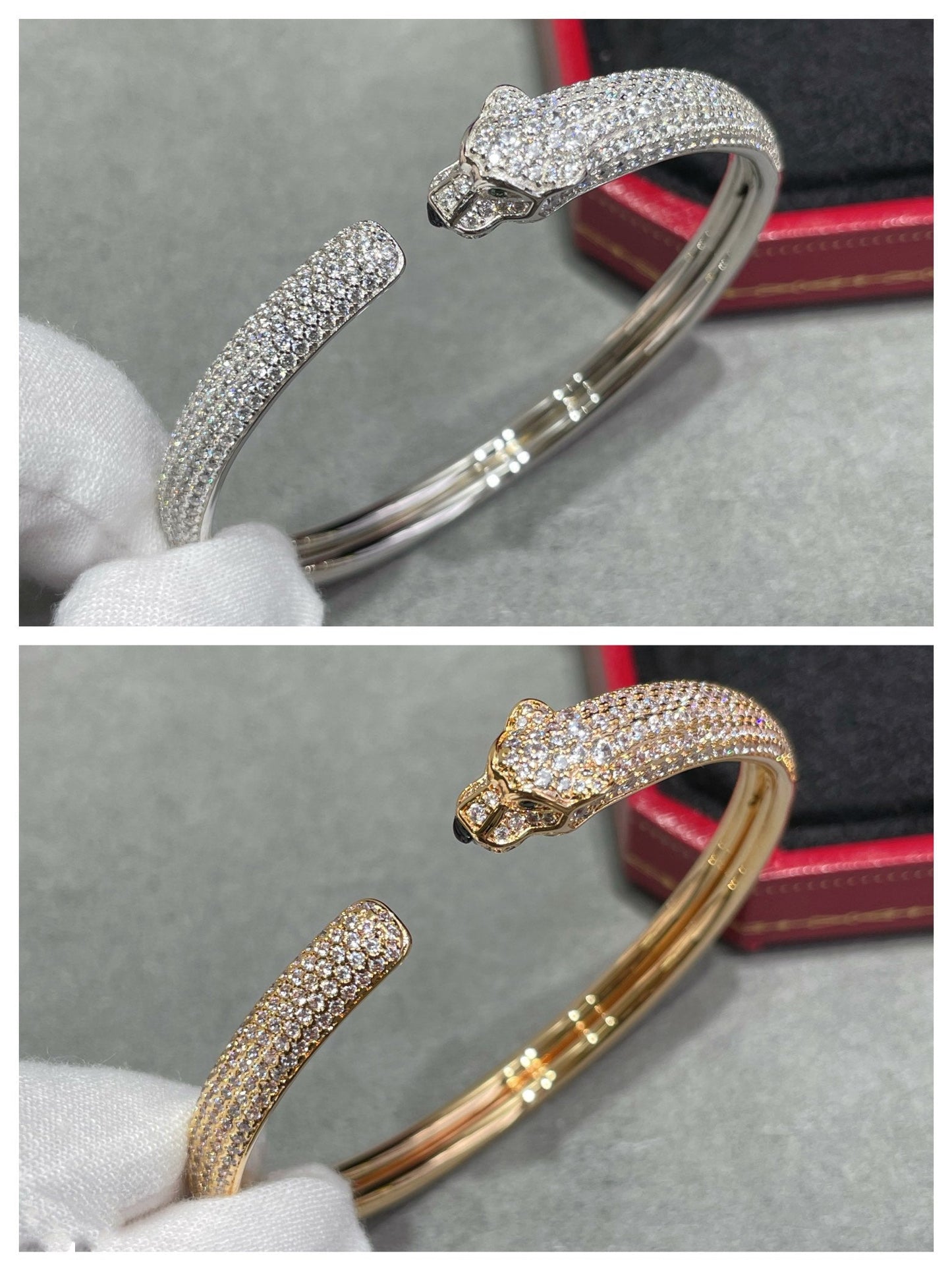 [Kismet Jewels ]PANTHERE FULL DIAMOND OPEN BRACELET