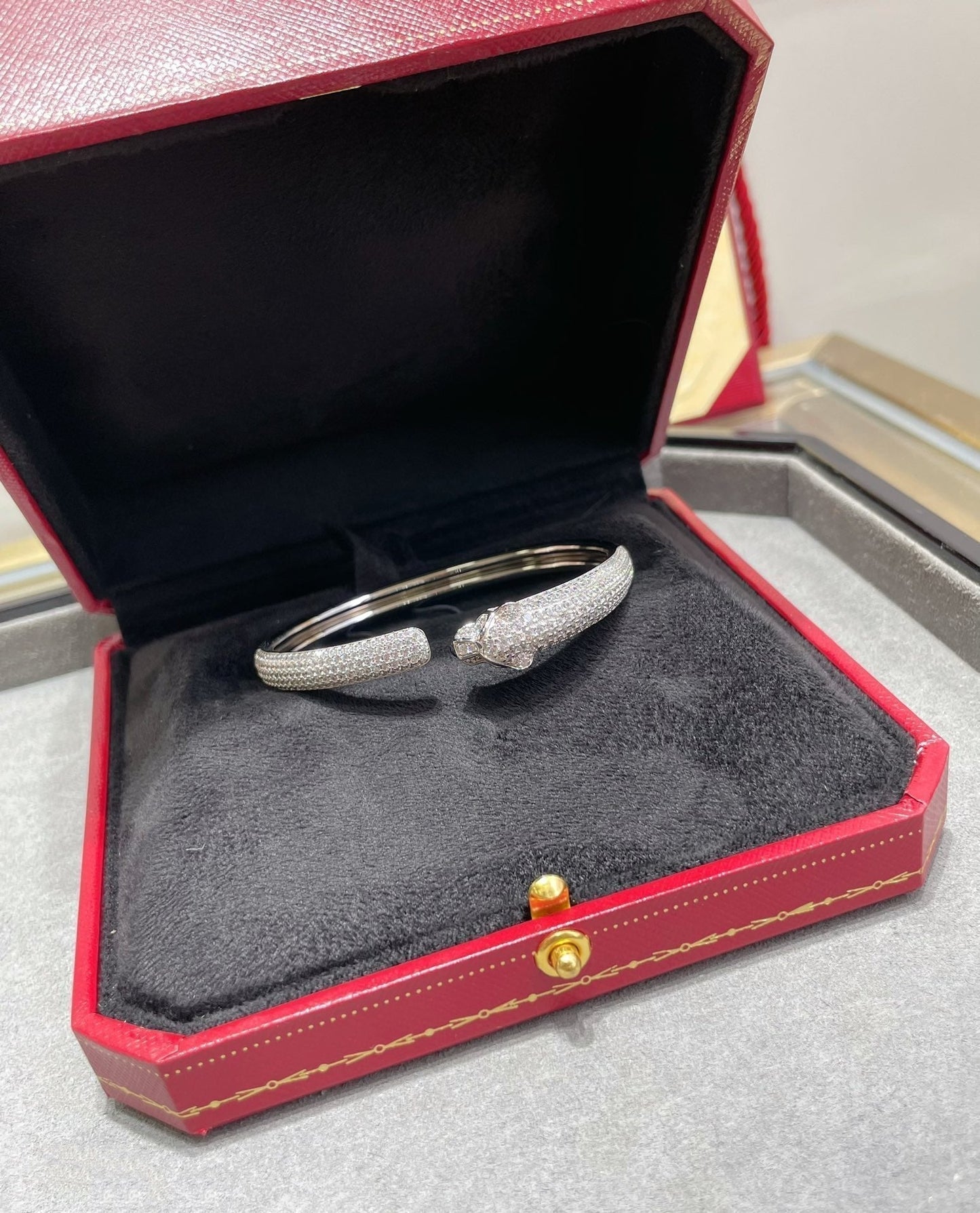 [Kismet Jewels ]PANTHERE FULL DIAMOND OPEN BRACELET