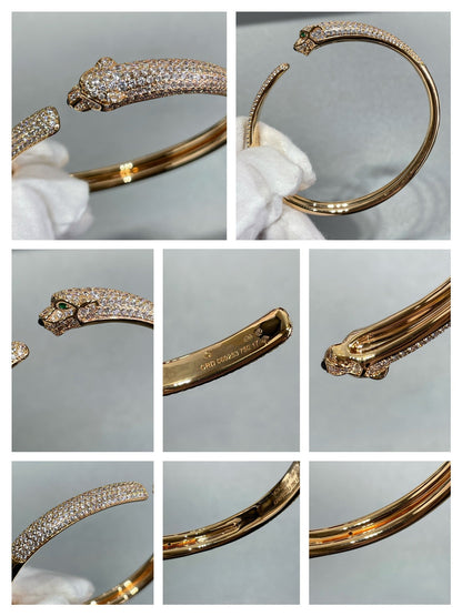 [Kismet Jewels ]PANTHERE FULL DIAMOND OPEN BRACELET